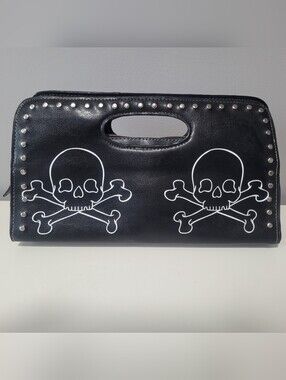 Lux De Ville Studded Skull Clutch, VGUC